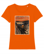 The Scream Edvard Munch parody Tricou mânecă scurtă guler larg fitted Damă Expresser