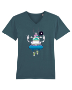 Cartoon Piramidă Hipster Tricou mânecă scurtă guler V Bărbat Presenter