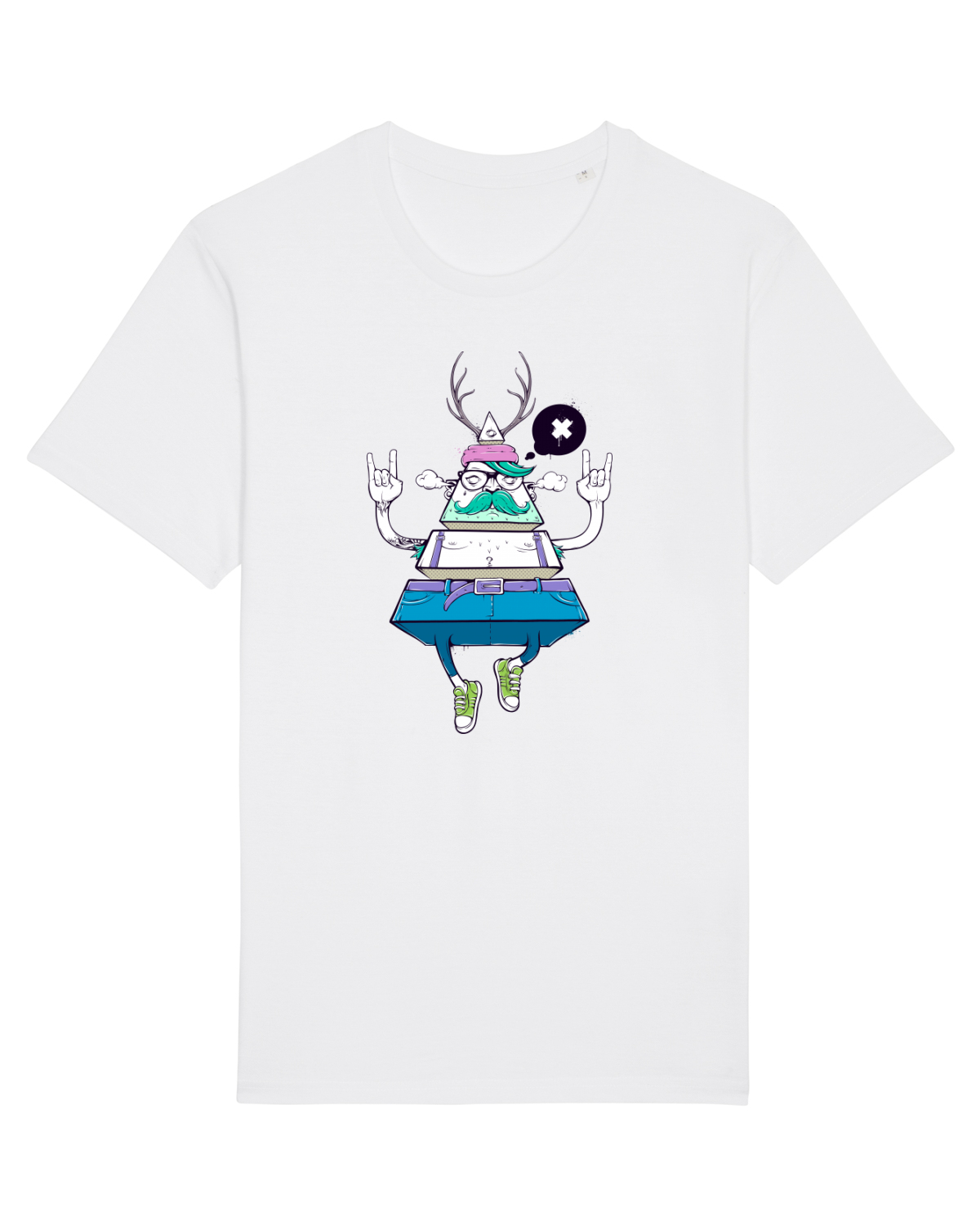 Tricou mânecă scurtă Unisex Rocker White