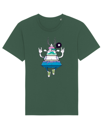 Cartoon Piramidă Hipster Bottle Green