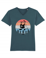 Retro Santa - Mos Craciun Retro Tricou mânecă scurtă guler V Bărbat Presenter