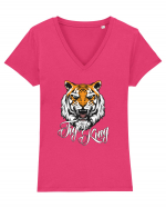 Tiger King Tricou mânecă scurtă guler V Damă Evoker