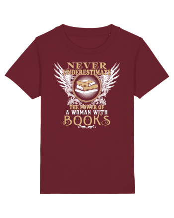 Woman with books Burgundy