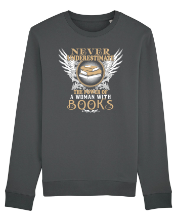 Woman with books Anthracite