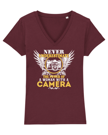 Woman with a camera Burgundy