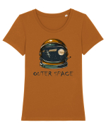 Outer Space Astronaut Tricou mânecă scurtă guler larg fitted Damă Expresser