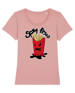 Spooky fries Tricou mânecă scurtă guler larg fitted Damă Expresser