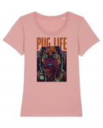 Pug Life Tricou mânecă scurtă guler larg fitted Damă Expresser