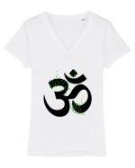 Simbol Om (Ohm )  Tricou mânecă scurtă guler V Damă Evoker