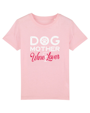 Dog Mother Wine Lover Cotton Pink