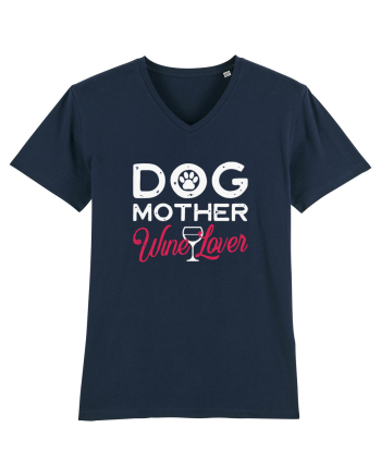 Dog Mother Wine Lover French Navy