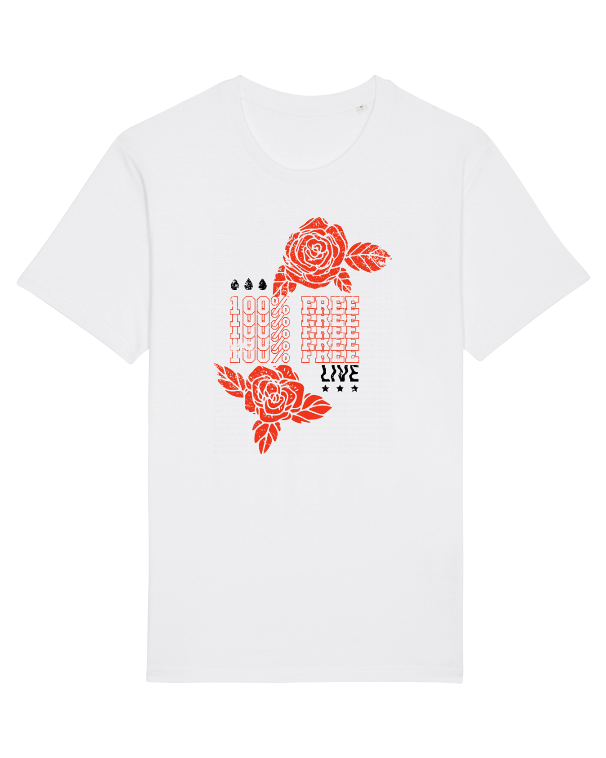 Tricou mânecă scurtă Unisex Rocker White