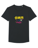 Follow the Music Tricou mânecă scurtă guler larg Bărbat Skater