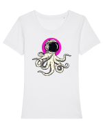 Caracatiță Astronaut Tricou mânecă scurtă guler larg fitted Damă Expresser