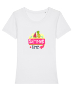 Summer Time Tricou mânecă scurtă guler larg fitted Damă Expresser