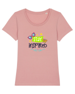 Stay Inspired Tricou mânecă scurtă guler larg fitted Damă Expresser