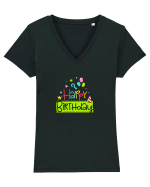 Happy Birthday Tricou mânecă scurtă guler V Damă Evoker