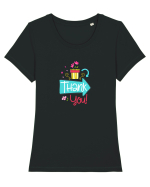 Thank You Tricou mânecă scurtă guler larg fitted Damă Expresser