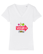 Vegan Food Tricou mânecă scurtă guler V Damă Evoker