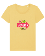 Vegan Food Tricou mânecă scurtă guler larg fitted Damă Expresser