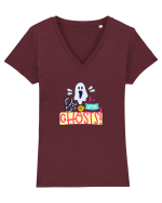 Be Afraid of Ghosts Tricou mânecă scurtă guler V Damă Evoker