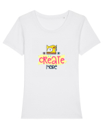 Create more Tricou mânecă scurtă guler larg fitted Damă Expresser
