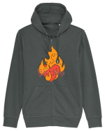 Girl Gang Fire Hanorac cu fermoar Unisex Connector