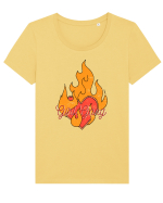 Girl Gang Fire Tricou mânecă scurtă guler larg fitted Damă Expresser