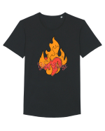 Girl Gang Fire Tricou mânecă scurtă guler larg Bărbat Skater