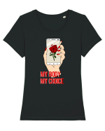 My Body My Choice Tricou mânecă scurtă guler larg fitted Damă Expresser