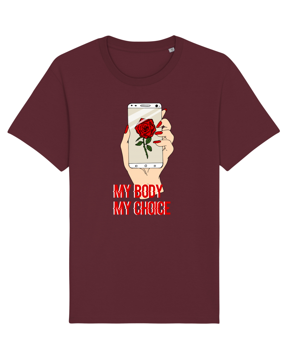 Tricou mânecă scurtă Unisex Rocker Burgundy