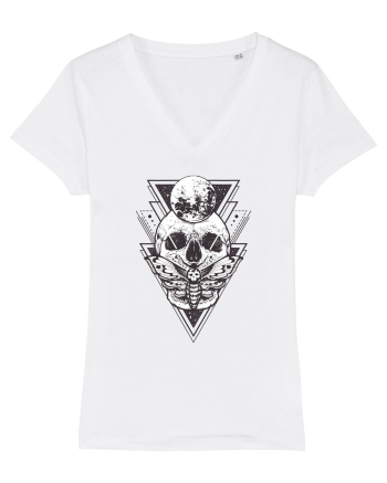 Craniu cu Luna Geometric White