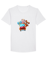 Animale Masina Rosie Tricou mânecă scurtă guler larg Bărbat Skater