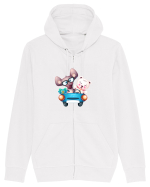 Animale Masina Albastra Hanorac cu fermoar Unisex Connector
