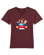 Animale in Masina Rosie 2 Tricou mânecă scurtă guler V Bărbat Presenter