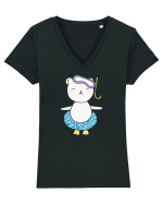 Ursulet cu Colac Tricou mânecă scurtă guler V Damă Evoker