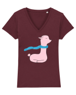 Lama cu Fular Tricou mânecă scurtă guler V Damă Evoker
