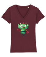 Monstrulet Verde Tricou mânecă scurtă guler V Damă Evoker