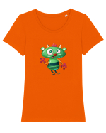 Monstrulet Verde Tricou mânecă scurtă guler larg fitted Damă Expresser