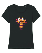 Monstrulet Portocaliu Tricou mânecă scurtă guler larg fitted Damă Expresser
