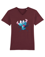 Monstrulet Albastru Tricou mânecă scurtă guler V Bărbat Presenter