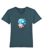Ciupercuta Albastra Tricou mânecă scurtă guler V Bărbat Presenter