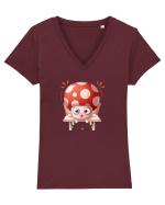 Ciupercuta Portocalie Tricou mânecă scurtă guler V Damă Evoker
