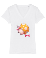 Ciupercuta Galbena Tricou mânecă scurtă guler V Damă Evoker
