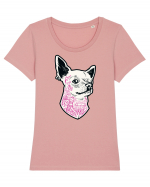 Tattoo Dog Tricou mânecă scurtă guler larg fitted Damă Expresser