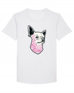 Tattoo Dog Tricou mânecă scurtă guler larg Bărbat Skater