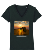 Bucharest 2077 Chapter 1  Tricou mânecă scurtă guler V Damă Evoker