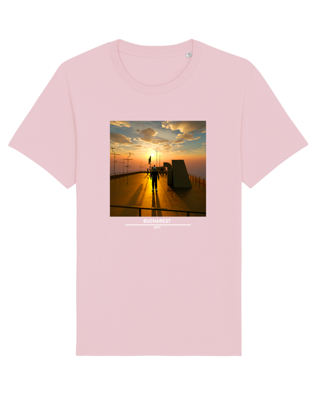 Tricou mânecă scurtă Unisex Rocker Cotton Pink