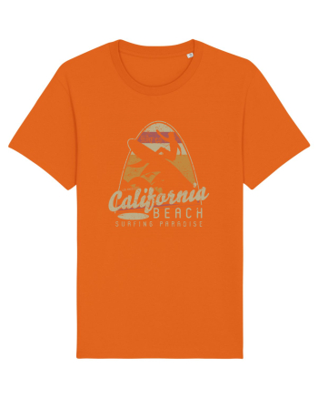 California Beach Surfing Bright Orange