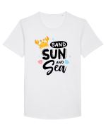 Sand Sun and the Sea Tricou mânecă scurtă guler larg Bărbat Skater